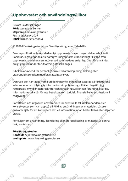 Privata sakförsäkringar